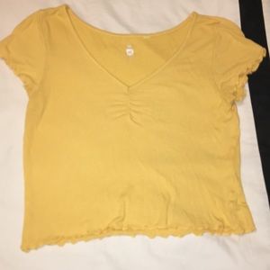 mustard crop top